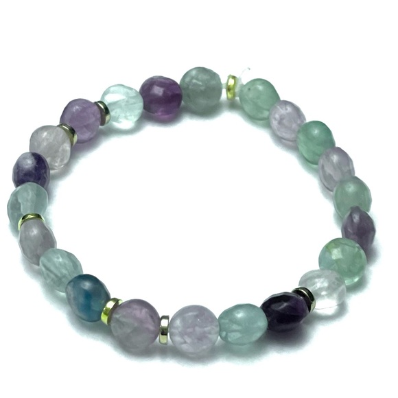 Rainbow Fluorite Natural Bracelet - Picture 3 of 4